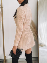 Load image into Gallery viewer, Casual Solid Color Round Neck Wool Dress