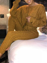 Load image into Gallery viewer, Solid Color Loose Long-sleeved Sweater Suit