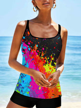 Load image into Gallery viewer, Multi Color Cross Strap Printed Takini Set