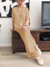 Load image into Gallery viewer, Simple Casual Loose Round Neck Blouse Suit