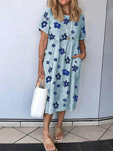 Load image into Gallery viewer, Casual Little Flower Print Pocket Dress