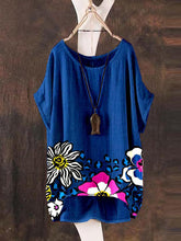 Load image into Gallery viewer, Blue Short Sleeve Casual Shirts & Tops