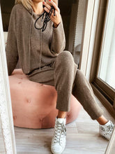 Load image into Gallery viewer, Two-piece Hooded Solid Color Sweater