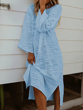 Load image into Gallery viewer, Long Sleeve Round Neck Solid Color Casual Dress