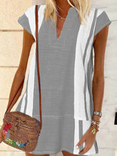 Load image into Gallery viewer, Bohemian Casual Loose V Neck Striped Dress
