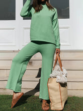 Load image into Gallery viewer, Simple Casual Loose Long Sleeve Top Pants Knitted Suit