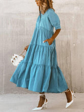 Load image into Gallery viewer, Fashionable Elegant Simple Short Sleeve Maxi Dress