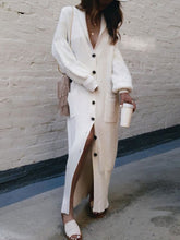 Load image into Gallery viewer, Striped V-Neck Knitted Dress