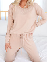 Load image into Gallery viewer, Casual Loose Solid Color Round Neck Long Sleeve Top Trousers Two-piece Suit