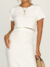 Load image into Gallery viewer, Sexy Solid Color Round Neck Short Sleeve Two-piece Suit