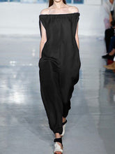 Load image into Gallery viewer, Casual Loose Neckline Solid Color Jumpsuit