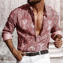 Load image into Gallery viewer, Men Retro Abstract Printed Long Sleeves Shirt