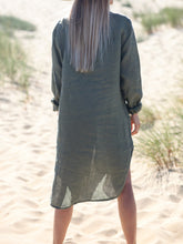 Load image into Gallery viewer, Shirt Collar Solid Color Comfortable Long Sleeve Dress