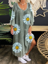 Load image into Gallery viewer, Fashion Daisy Print Casual Dress
