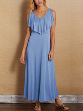 Load image into Gallery viewer, Elegant And Simple V Neck Maxi Dress