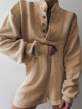 Load image into Gallery viewer, Casual Loose Solid Color Lapel Long Sleeve Jumpsuit