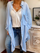 Load image into Gallery viewer, Solid Color Long Shirt Cardigan Blouses