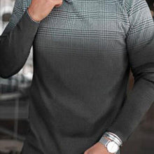 Load image into Gallery viewer, Men'S Casual Plaid Print Gradient Long-Sleeved T-Shirt