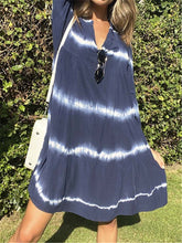 Load image into Gallery viewer, V-neck Ruffled Mid-long Sleeve Loose Casual Dress