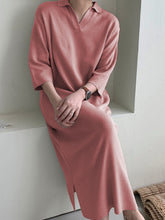 Load image into Gallery viewer, Simple Soft Casual Loose Short-Sleeved V-Neck Comfortable Dress