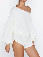 Load image into Gallery viewer, Fashion Strapless Long Sleeve Solid Color Two-piece Suit