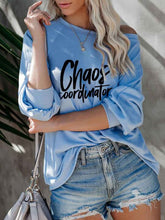 Load image into Gallery viewer, Printed Casual Off-The-Shoulder Long-Sleeved T-Shirt