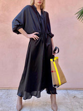 Load image into Gallery viewer, V-neck Solid Color Loose Dress