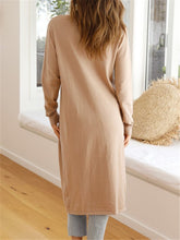 Load image into Gallery viewer, Round Neck Long Sleeve Split Shirt