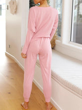 Load image into Gallery viewer, Comfortable Simple Casual Loose Round Neck Top Pants Set