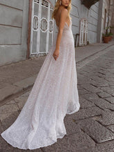 Load image into Gallery viewer, Fashion Sexy Sequin Suspenders Deep V-neck Mopping Evening Dress