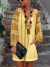 Load image into Gallery viewer, Vintage Bohemian Loose Casual V Neck Dress