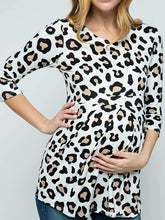 Load image into Gallery viewer, Maternity Tops Leopard Crew Neck T-shirts