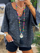 Load image into Gallery viewer, Casual Loose V-Neck Leopard Print Top Shorts Suit