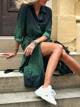 Load image into Gallery viewer, Contrast Shirt Collar Dress