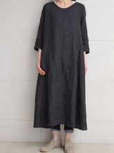 Load image into Gallery viewer, Middle Sleeve Solid Soft Casual Dress