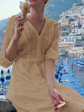 Load image into Gallery viewer, Casual Solid Color V-neck Sleeve Dress