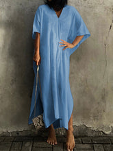 Load image into Gallery viewer, Solid Color V-Neck Dress