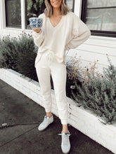 Load image into Gallery viewer, Casual Long-sleeved Plain Top and Sweatpants Suit