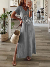 Load image into Gallery viewer, Holiday Printed V-neck Casual Short Sleeve Dress