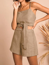 Load image into Gallery viewer, Casual Solid Color Sleeveless Top Shorts Two-piece Suit