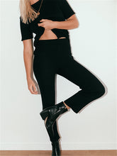 Load image into Gallery viewer, Round Neck Short Sleeve Knitted Loose Suit