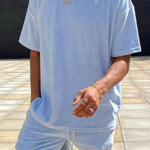 Load image into Gallery viewer, Men'S Casual Light Blue Velvet Suit