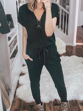 Load image into Gallery viewer, Short Sleeve Solid Color Pockets Lounge Set