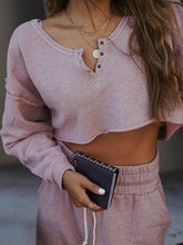 Load image into Gallery viewer, Fashionable Solid Color Long-sleeved Trousers Casual Two-piece Suit