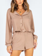 Load image into Gallery viewer, V-neck Button Long Sleeve Loose Suit