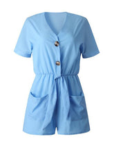 Load image into Gallery viewer, V Neck Pockets Romper
