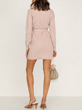 Load image into Gallery viewer, Round Neck Solid Color Long Sleeve Loose Dress