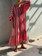 Load image into Gallery viewer, Square Neck Stripe Print Dress