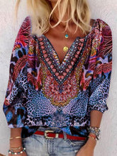 Load image into Gallery viewer, Vintage Bohemian V-Neck Leopard Print Top
