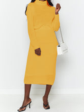 Load image into Gallery viewer, Turtleneck Long Sleeve Top Body Skimming Skirt Women's Suit